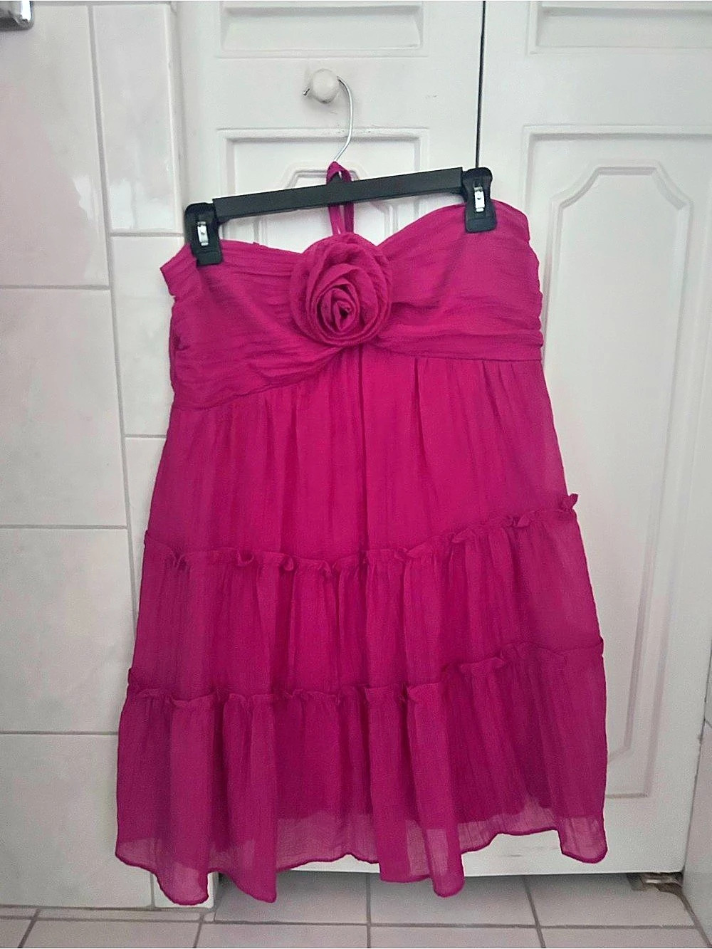 Pink Tiered Mini Dress